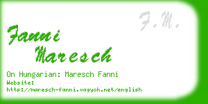 fanni maresch business card